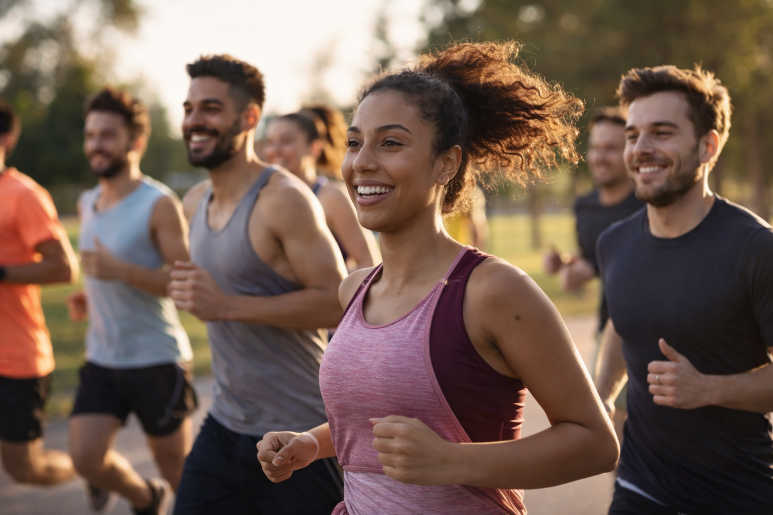 Grupo de pessoas correndo juntas